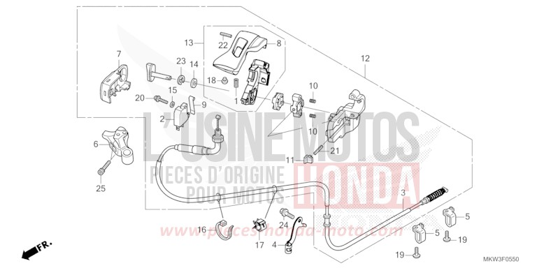 LEVIER DE STATIONNEMENT de NC750X DCT MAT JEANS BLUE MATALLIC (PB417) de 2023